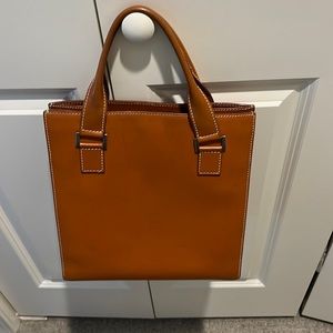 Lamberston Truex pumpkin leather tote